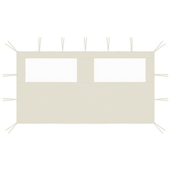 Prieelzijwand met ramen 4x2 m cr&egrave;mekleurig 1