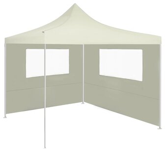 Prieelzijwand met ramen 4x2 m cr&egrave;mekleurig 2