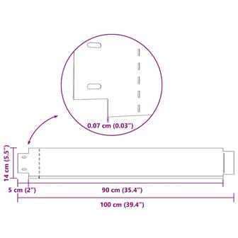 5 st Grasboord flexibel 100x14 cm gegalvaniseerd staal  7