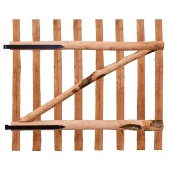 Poort enkel 100x90 cm ge&iuml;mpregneerd hazelaarhout 2