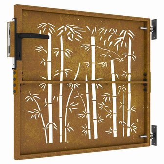 Poort 85x75 cm bamboe-ontwerp cortenstaal 5
