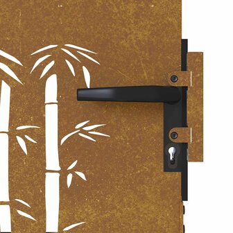 Poort 85x75 cm bamboe-ontwerp cortenstaal 7