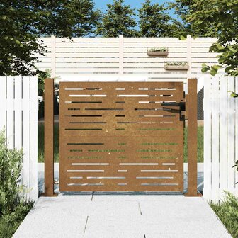 Poort 100x75 cm vierkant cortenstaal 1