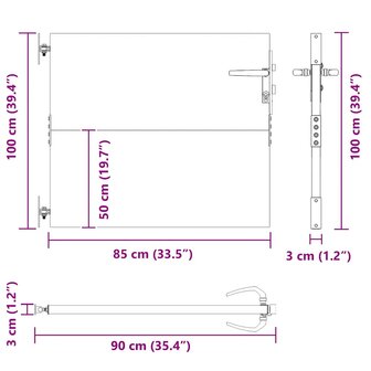 Poort 85x125 cm cortenstaal 12