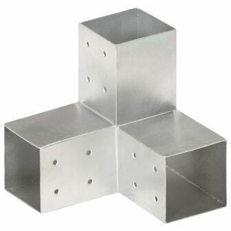 Paalverbindingen 4 st Y-vorm 81x81 mm gegalvaniseerd metaal 2