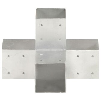 Paalverbindingen 4 st X-vorm 91x91 mm gegalvaniseerd metaal 3