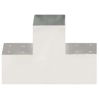 Paalverbindingen 4 st T-vorm 101x101 mm gegalvaniseerd metaal 3