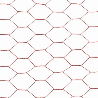 Kippengaas 25x1 m staal met PVC coating rood 4