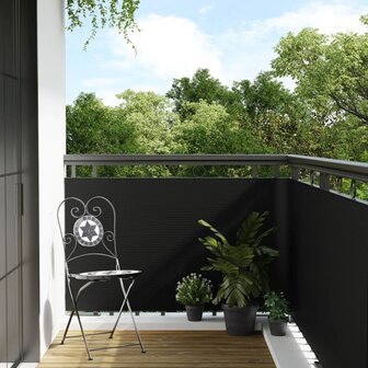 Balkonscherm 500x80 cm poly rattan zwart 1