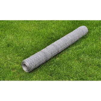 Kippengaas 25x0,5 m gegalvaniseerd staal zilverkleurig 1