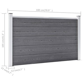 Schutting 526x106 cm HKC grijs 9