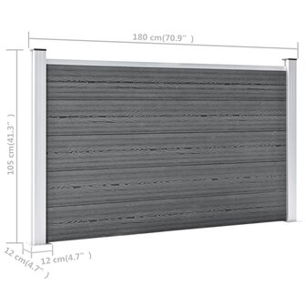 Schutting 872x106 cm HKC grijs 9