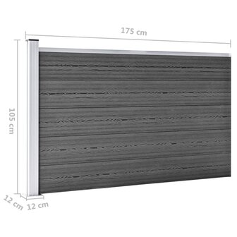 Schuttingpanelenset 872x105 cm HKC zwart   11