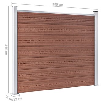 Schuttingpanelenset 526x146 cm HKC bruin   11