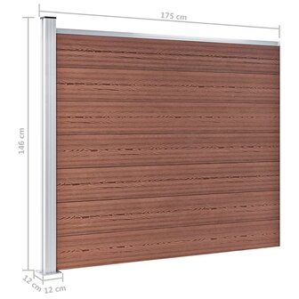 Schuttingpanelenset 872x146 cm HKC bruin   12