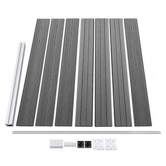Schuttingpanelenset 353x146 cm HKC grijs   5