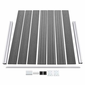 Schuttingpanelenset 526x146 cm HKC grijs   6