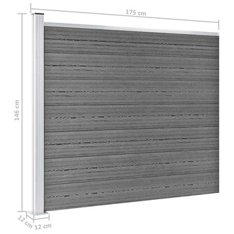 Schuttingpanelenset 526x146 cm HKC grijs   11