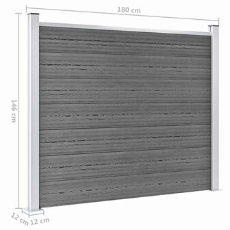 Schuttingpanelenset 526x146 cm HKC grijs   12