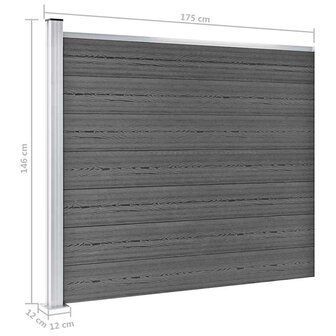 Schuttingpanelenset 526x146 cm HKC zwart   12