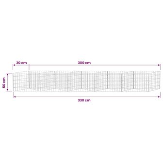 Gabion mand 300x30x50 cm gegalvaniseerd staal 7
