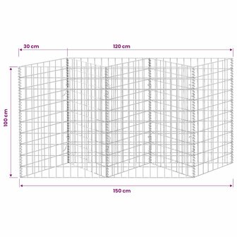 Gabion mand 120x30x100 cm gegalvaniseerd staal 7
