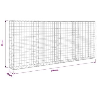 Schanskorfmuur met deksels 200x20x85 cm gegalvaniseerd staal 7