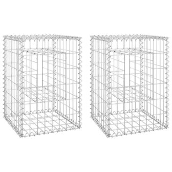 Schanskorfpalen 2 st 40x40x60 cm ijzer 2