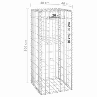 Schanskorfpaal 40x40x100 cm ijzer 6
