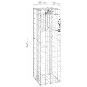 Schanskorfpalen 2 st 40x40x140 cm ijzer 7