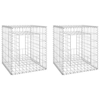 Schanskorfpalen 2 st 50x50x60 cm ijzer 2