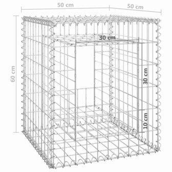 Schanskorfpalen 2 st 50x50x60 cm ijzer 7