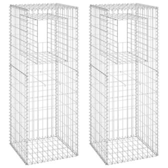 Schanskorfpalen 2 st 50x50x140 cm ijzer 2