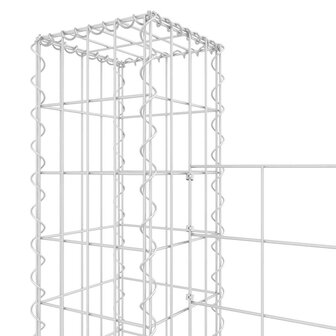 Schanskorf U-vormig met 2 palen 140x20x150 cm ijzer 5