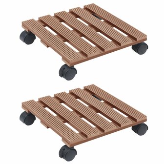 Plantentrolleys 2 st 30x30x7,5 cm HKC bruin 1