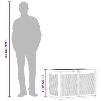 Tuinbox 180 L PP rattan zwart 11