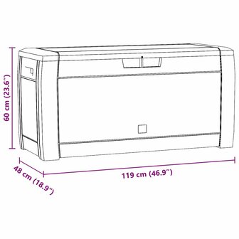 Tuinbox 119x48x60 cm polypropeen bruin 8