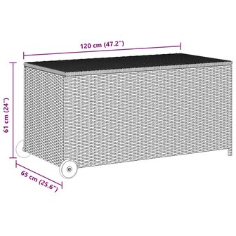 Tuinbox 120x65x61 cm poly rattan zwart 9