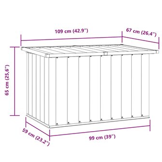 Tuinbox 109x67x65 cm grijs 12