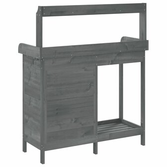 Oppottafel met kast 110,5x45x124,5 cm massief vurenhout grijs 9