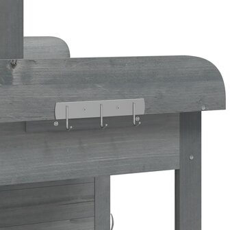 Oppottafel met kast 110,5x45x124,5 cm massief vurenhout grijs 10