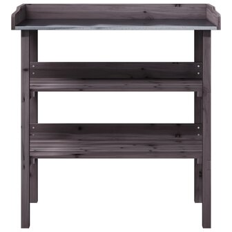 Plantentafel met schappen 78x38x82,5 cm vurenhout grijs 4