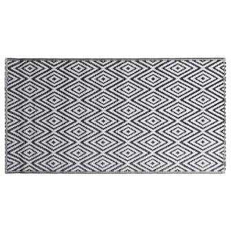 Buitenkleed ARAKIL 120x180 cm PP wit en zwart 3
