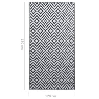 Buitenkleed ARAKIL 120x180 cm PP wit en zwart 7