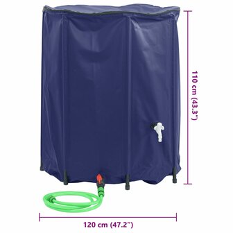 Watertank met kraan opvouwbaar 1250 L PVC 10