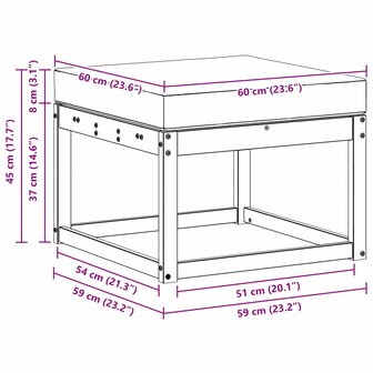 Outdoor Hocker Massief Acaciahout Wit 6