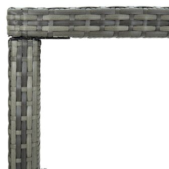 Tuinbartafel 130x60x110 cm poly rattan en glas grijs 4
