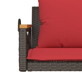 Schommelbank met kussens 109x62x40 cm poly rattan bruin 8
