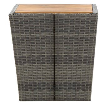 3-delige Bistroset poly rattan en acaciahout grijs 10