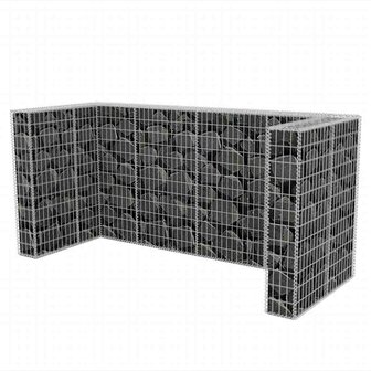 Schanskorf drievoudige vuilnisbak ombouw 250x100x120 cm staal   5